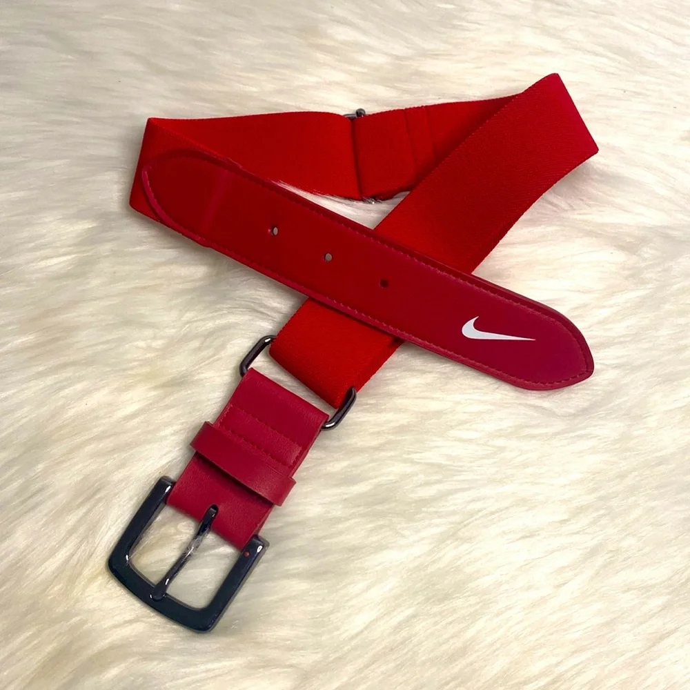 Youth Nike T-Ball or Baseball Red Belt One Size Adjustable 1.5” Thick - Picture 1 of 12